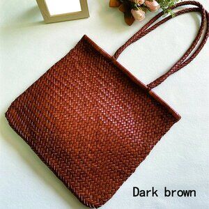 Hand-woven leather shoulder / tote tote bag